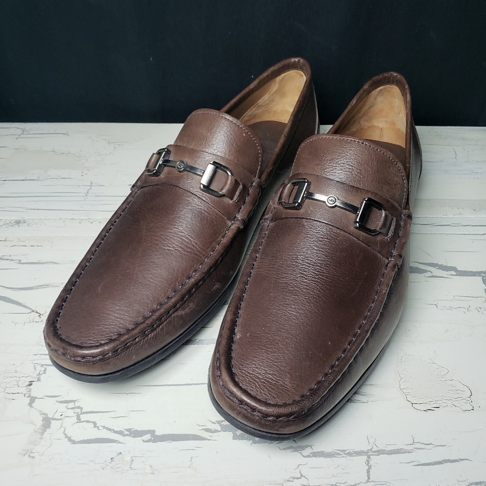 Peter Millar Crown Leather Horse-Bit Loafers (style ME0F51) - Men's size 10 M - Picture 3 of 13